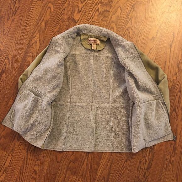 Aeropostale Tan Faux Suede & Shearing Coat Medium - Picture 3 of 4